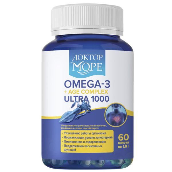 Фотография товара Омега-3+АГЭ Ультра 1000 Доктор Море капсулы 1000мг 60шт