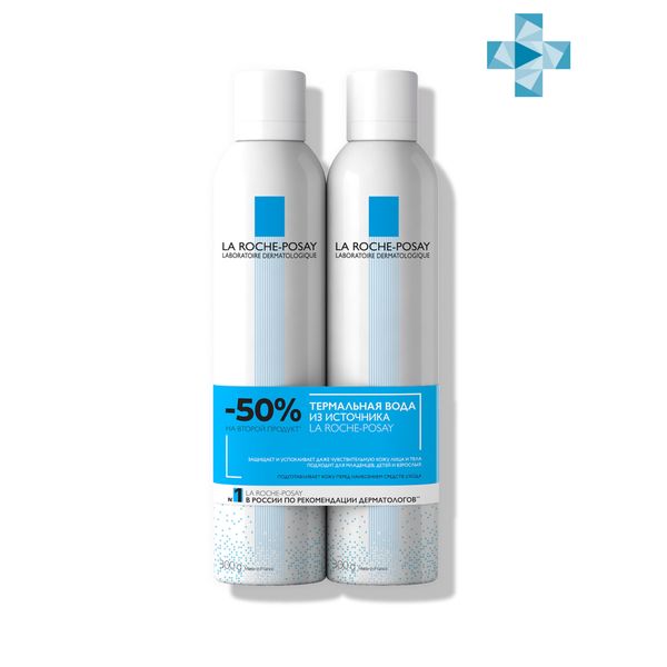 Фотография товара Вода термальная для взрослых и детей скидка -50% на второй La Roche Posay/Ля рош позе фл. 300мл 2шт