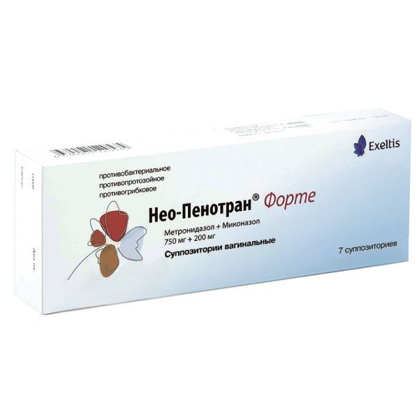 Фотография товара Нео-пенотран суппозитории вагинальные 500мг+100мг 14шт