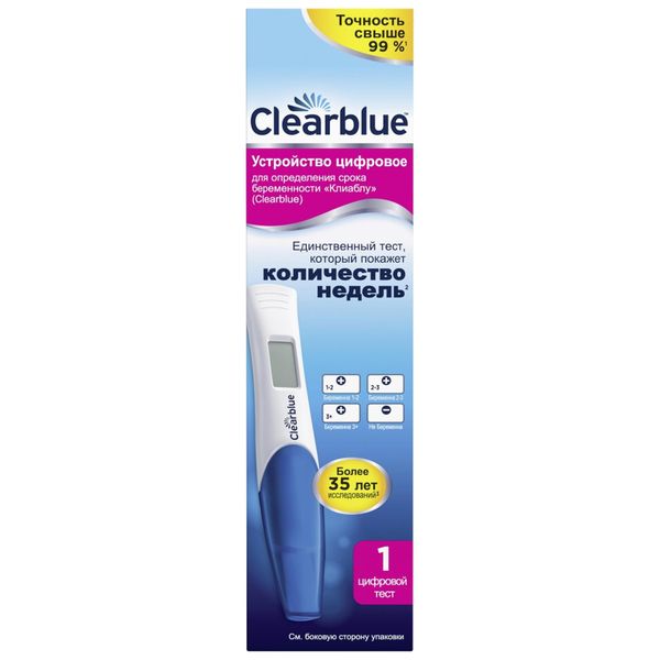 Фотография товара Устройство для определения срока беременности цифровое ClearBlue/КлиаБлу