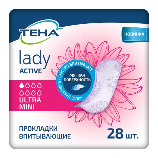 Фотография товара Прокладки впитывающие женские Ultra Mini Active Lady Tena/Тена 28шт