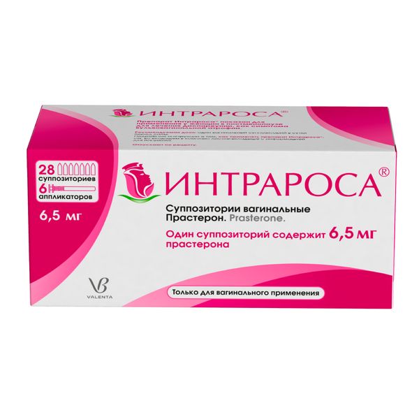 Фотография товара Интрароса суппозитории вагинальные 6,5мг 28шт+Аппликаторы 6шт