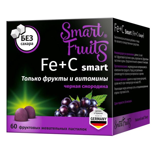 Фотография товара Д3 Смарт Smart Fruits/Смарт Фрутс пастилки жевательные 2,5г 30шт