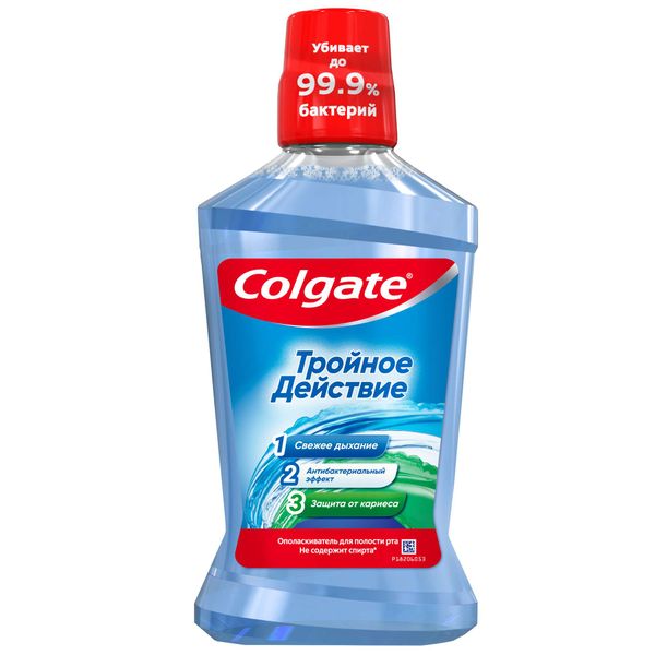 Фотография товара Ополаскиватель для полости рта тройное действие Colgate/Колгейт 500мл