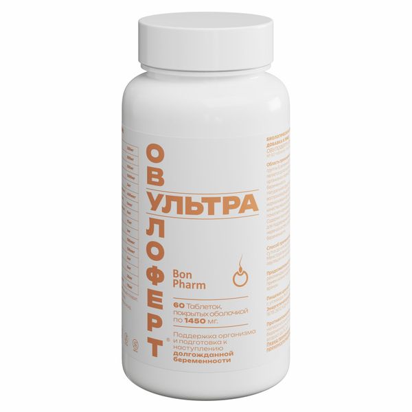 Фотография товара Овулоферт Ультра таблетки п/о плен. 1450мг 60шт
