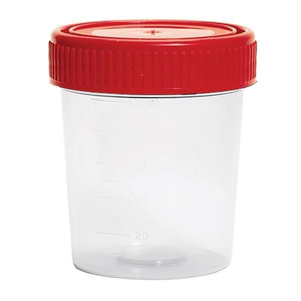 Фотография товара Контейнер для биоматериалов с крышкой и ложкой-шпателем стерильный Клинса 60мл