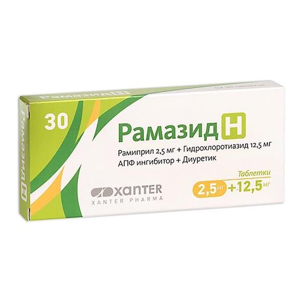 Фотография товара Рамазид Н таблетки 5мг+25мг 100шт