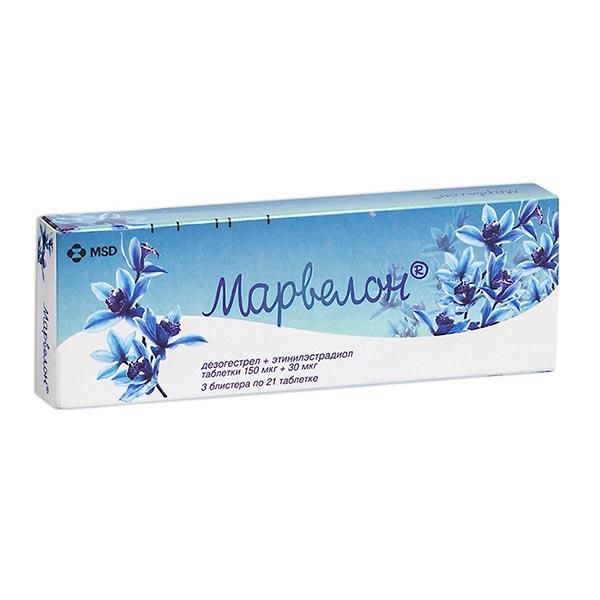 Фотография товара Марвелон таблетки 150мкг+30мкг 63шт