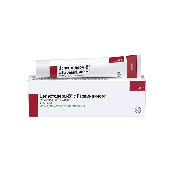 Фотография товара Целестодерм-В с гарамицином мазь для наружного применения 30г