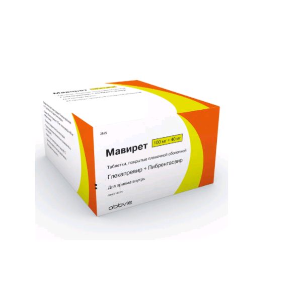 Фотография товара Мавирет таблетки п/о плен. 100мг+40мг 84шт