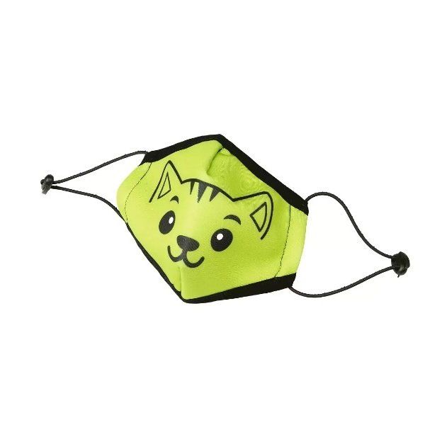 Фотография товара Маска гигиеническая лицевая неопреновая многоразовая Клинса зеленая с рисунком котенок 1шт