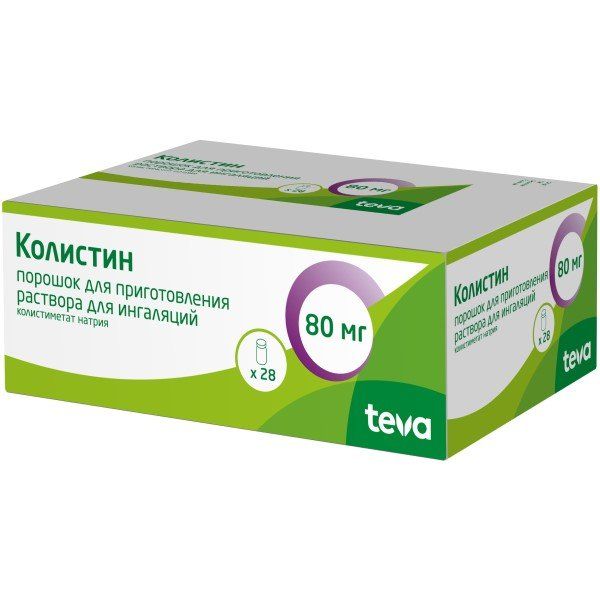 Фотография товара Колистин порошок для приг. раствора для ингаляций 1000000ЕД 80мг 28шт